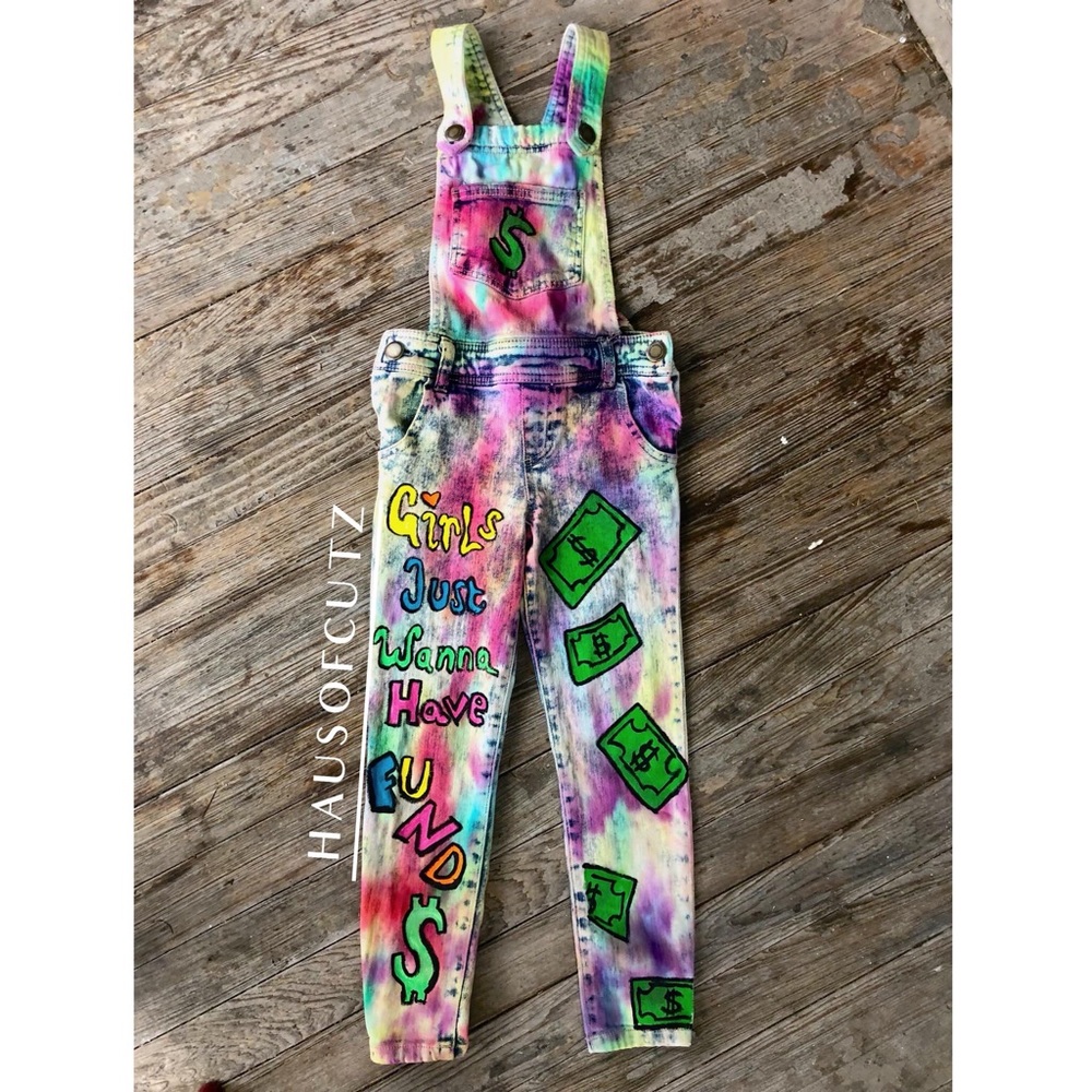 Kids painted overalls
